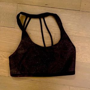 Black sparkly Body Language sports bra, size medium